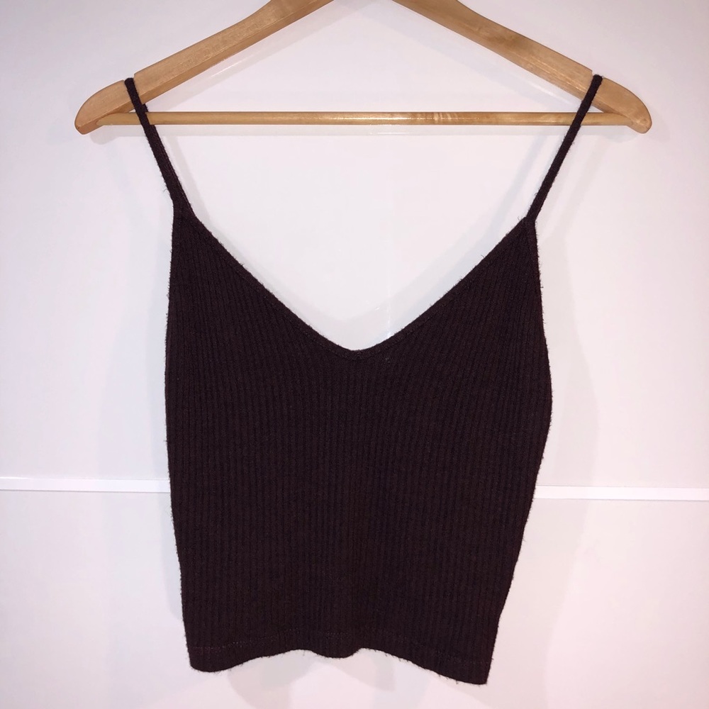 Maroon Ribbed Brandy Top